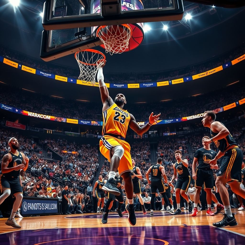 aoa体育活动-詹姆斯带领湖人逆转击败勇士，赢得季后赛首胜